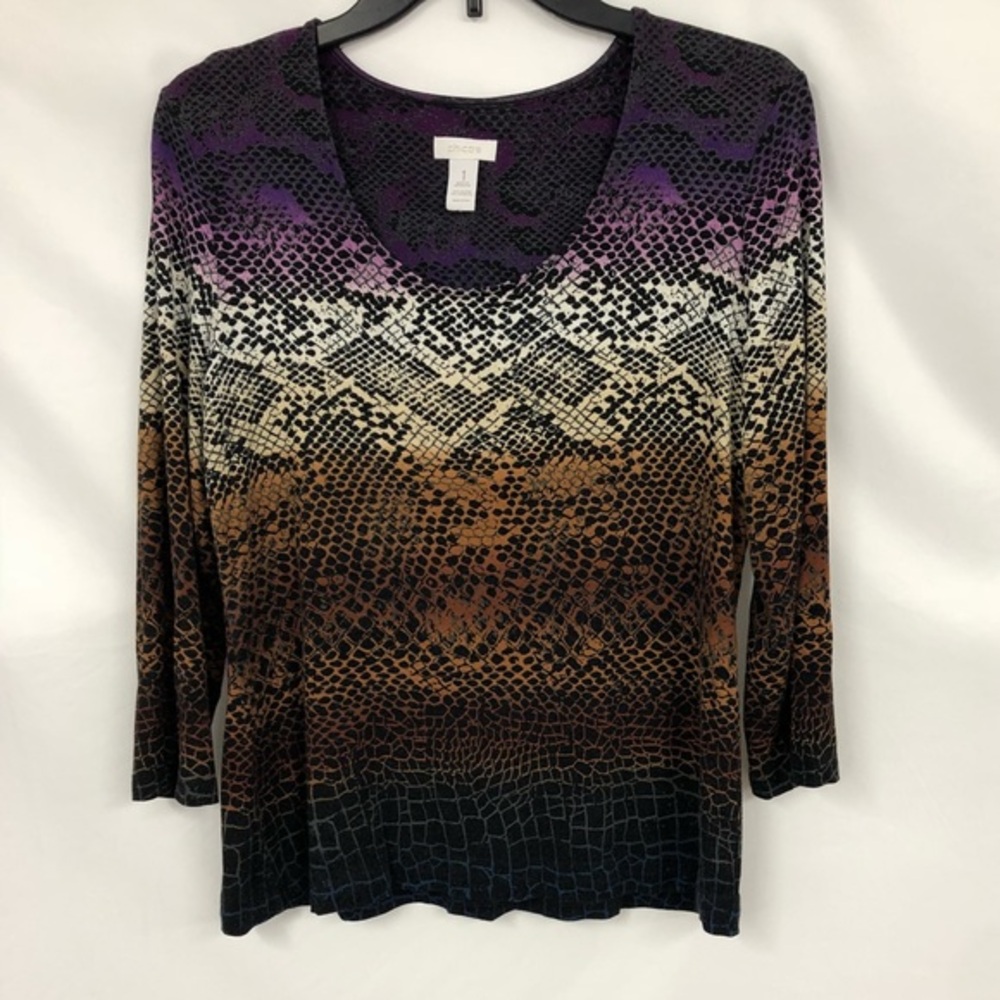 Chico’s top multi-colored snakeskin 1